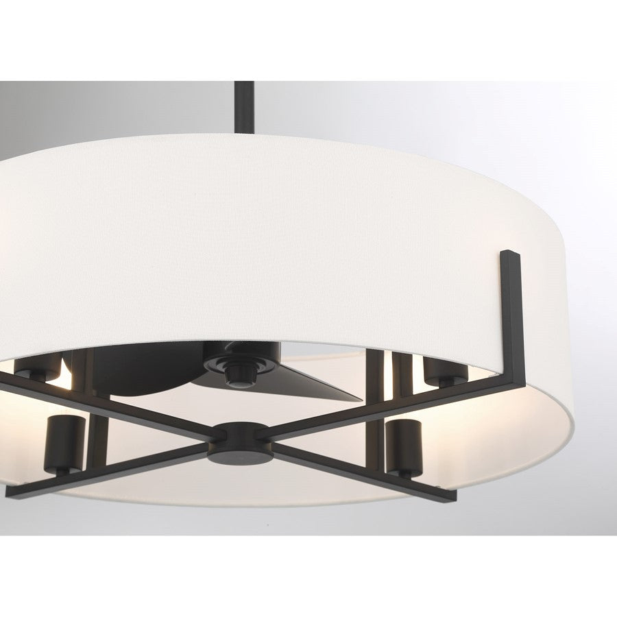 Savoy House Mansell 4Lt Ceiling Fan, Black/White, Matte Black