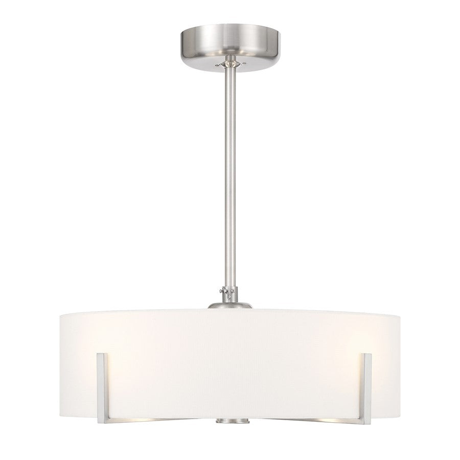 Savoy House Mansell 4Lt Ceiling Fan, Nickel/White, Satin Nickel