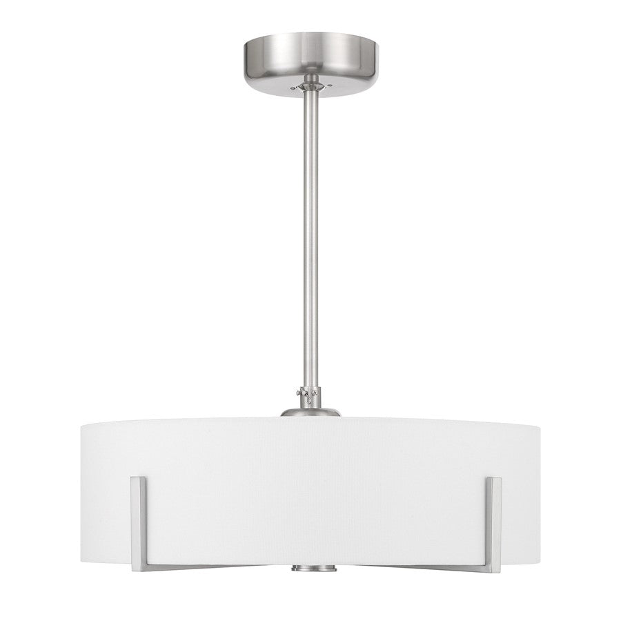 Savoy House Mansell 4Lt Ceiling Fan, Nickel/White, Satin Nickel
