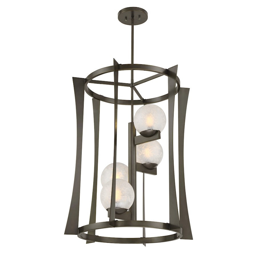 Savoy House Darien 4 Light Pendant, Mediterranean Bronze/Ice