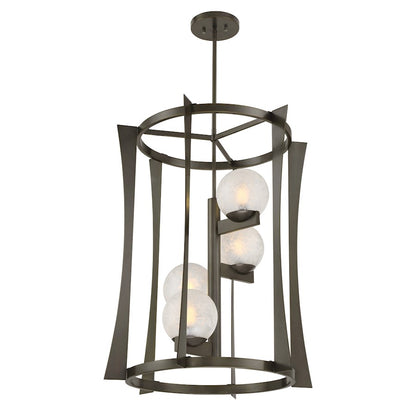 Savoy House Darien 4 Light Pendant, Mediterranean Bronze/Ice