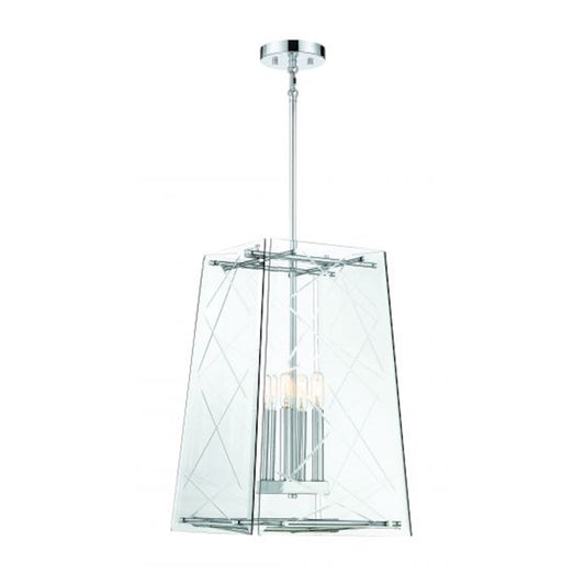4 Light Pendant, Polished Chrome