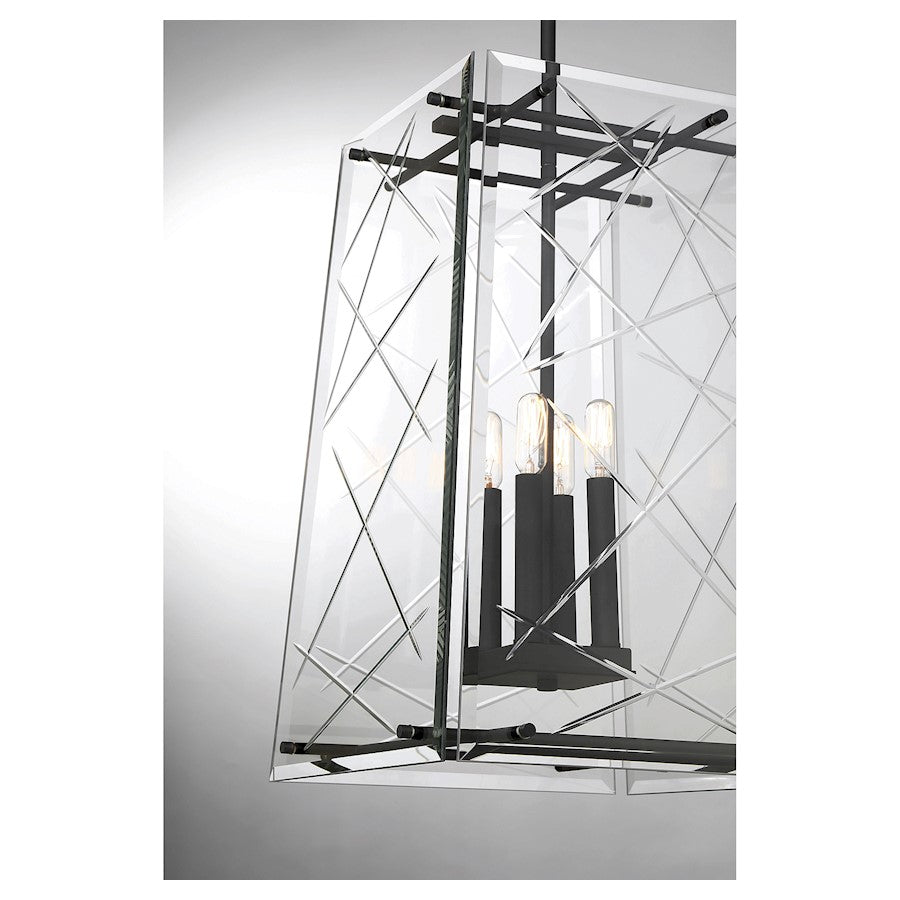 4 Light Pendant, Matte Black