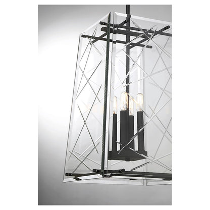 4 Light Pendant, Matte Black