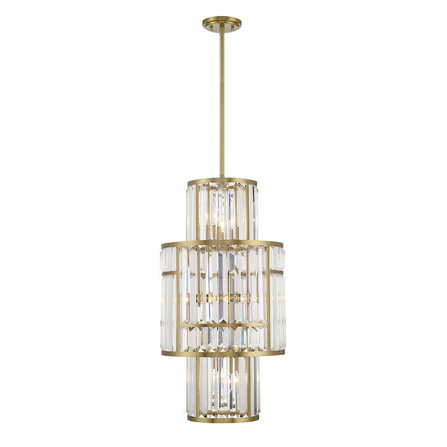 Savoy House Rohe 8-Light Pendant, Warm Brass - 3-2226-8-322