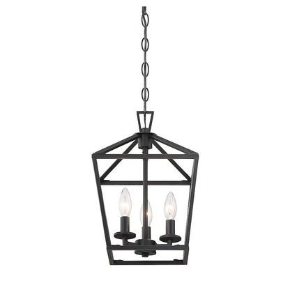 3 Light 15" Pendant, Matte Black