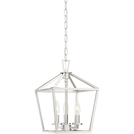 3 Light 15" Pendant, Satin Nickel