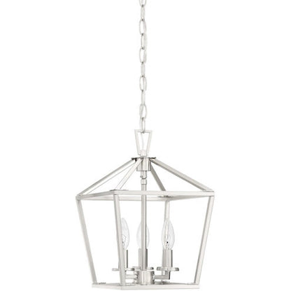 3 Light 15" Pendant, Satin Nickel