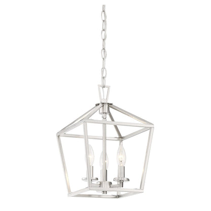 3 Light 15" Pendant, Satin Nickel