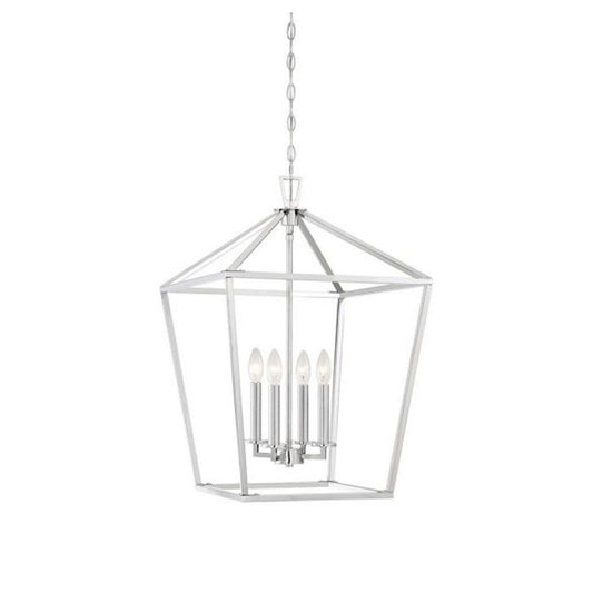 4 Light 26" Pendant, Polished Nickel