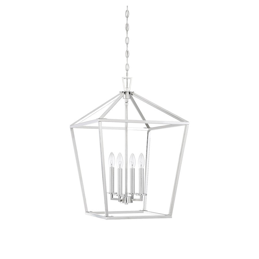 4 Light 26" Pendant, Polished Nickel