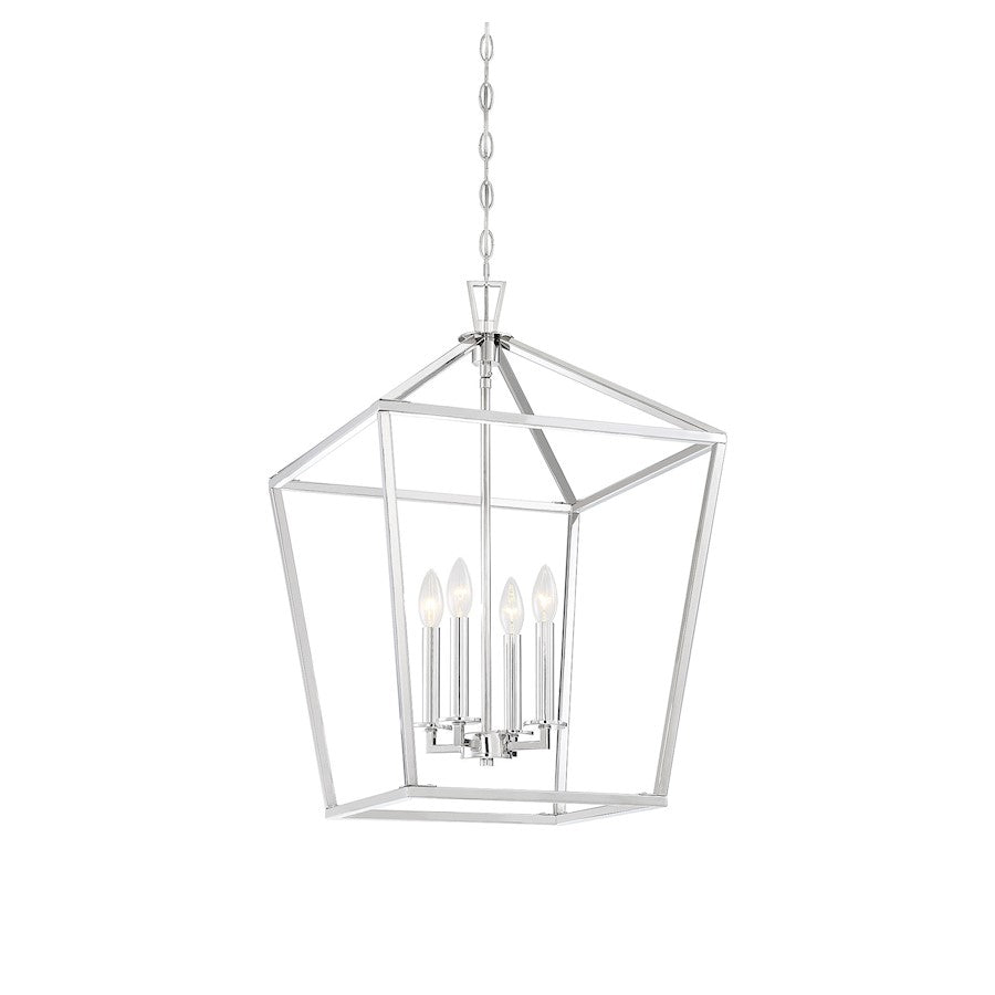 4 Light 26" Pendant, Polished Nickel