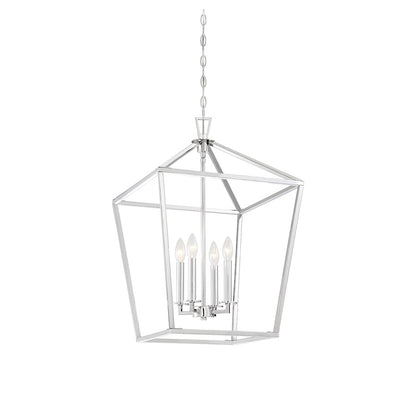 4 Light 26" Pendant, Polished Nickel