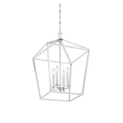 4 Light 26" Pendant, Polished Nickel