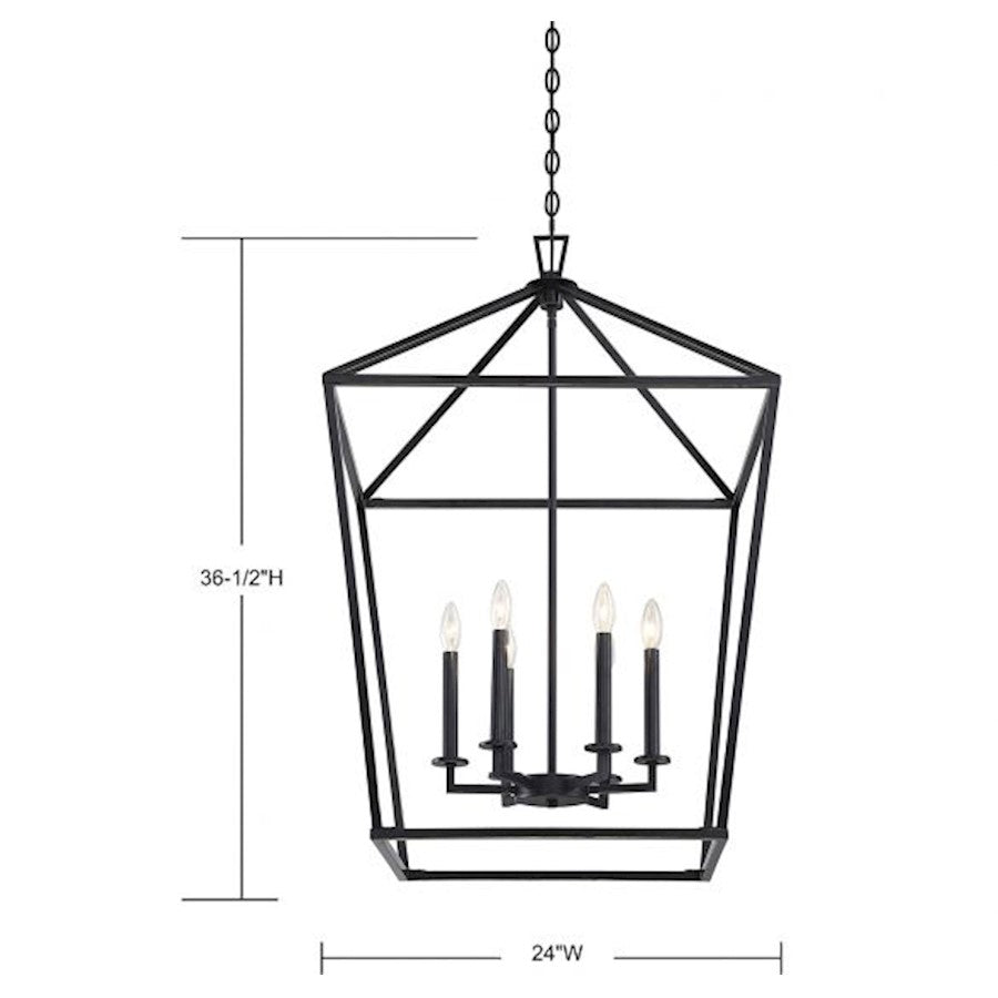 6 Light 37" Pendant, Bronze