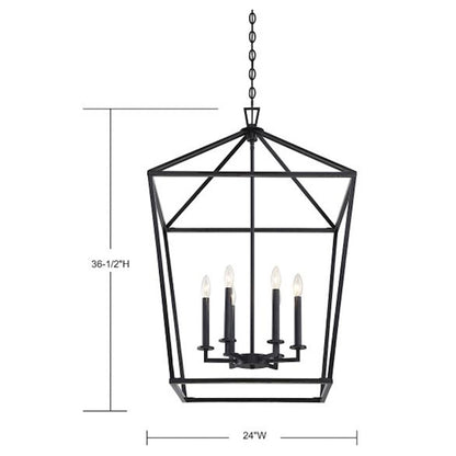 6 Light 37" Pendant, Bronze