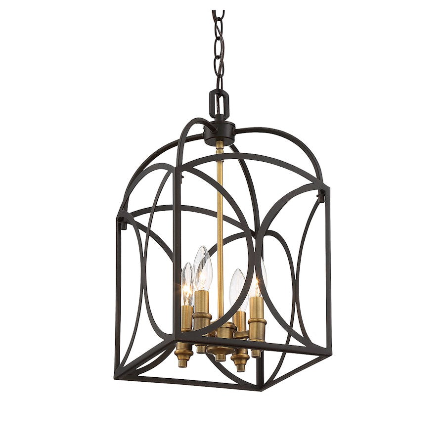 4 Light 18" Pendant, English Bronze