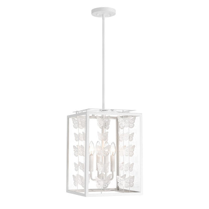 4 Light Pendant, Bisque White/Clear