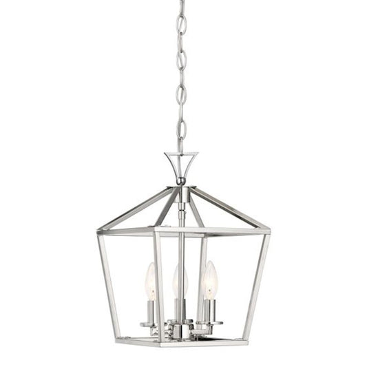 3 Light Pendant, Polished Nickel