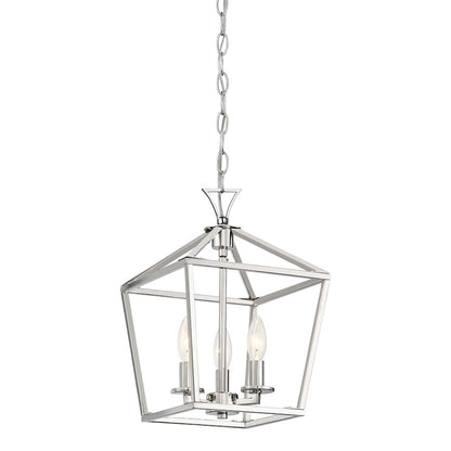 3 Light Pendant, Polished Nickel