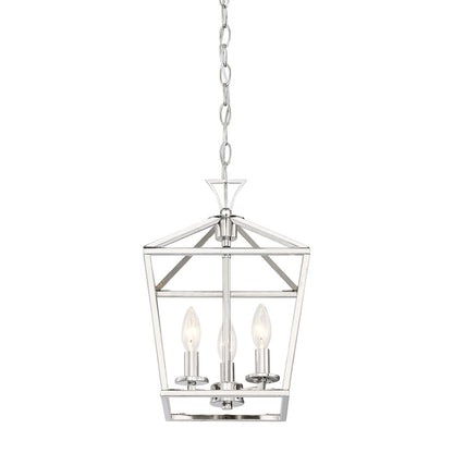 3 Light Pendant, Polished Nickel