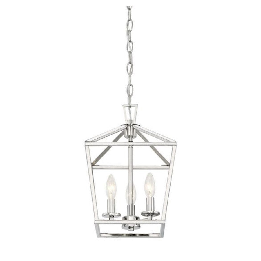 3 Light Pendant, Polished Nickel