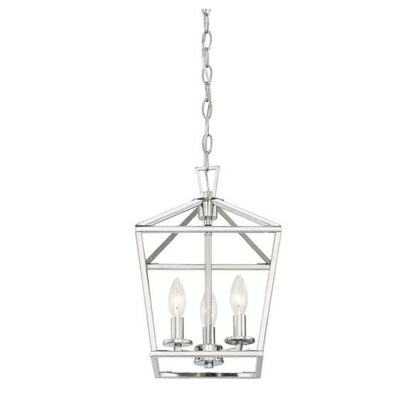 3 Light Pendant, Polished Nickel