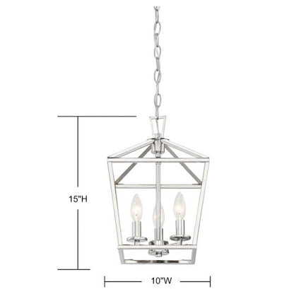 3 Light Pendant, Polished Nickel