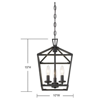 3 Light 15" Pendant, Bronze
