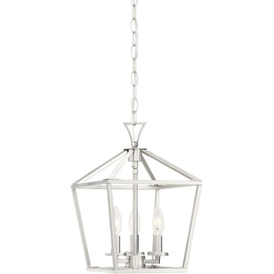 3 Light 15" Pendant, Satin Nickel