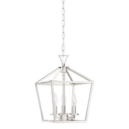 3 Light 15" Pendant, Satin Nickel