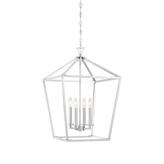 4 Light 26" Pendant, Polished Nickel