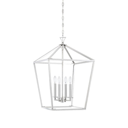 4 Light 26" Pendant, Polished Nickel