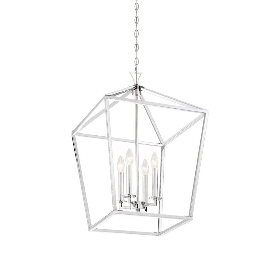 4 Light 26" Pendant, Polished Nickel