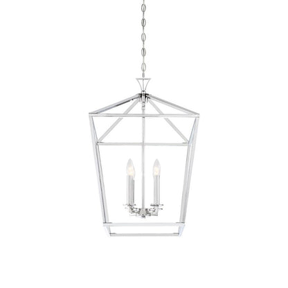 4 Light 26" Pendant, Polished Nickel