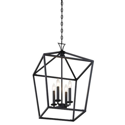 4 Light Pendant, Matte Black