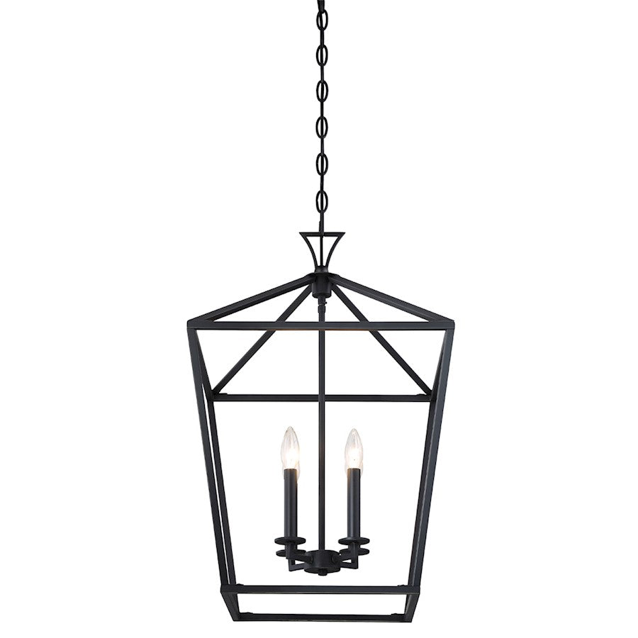 4 Light Pendant, Matte Black