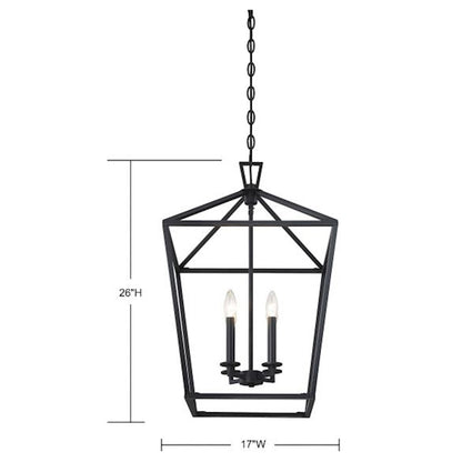 4 Light Pendant, Matte Black