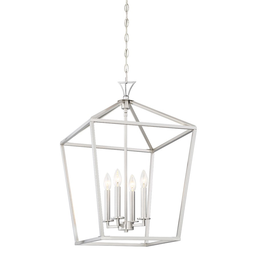 4 Light Pendant, Satin Nickel