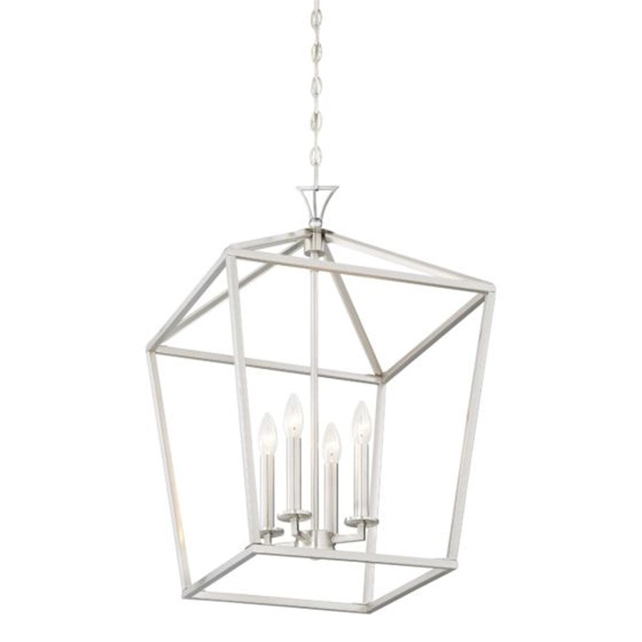 4 Light Pendant, Satin Nickel