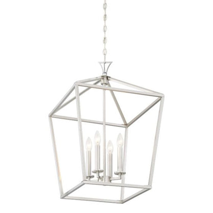 4 Light Pendant, Satin Nickel