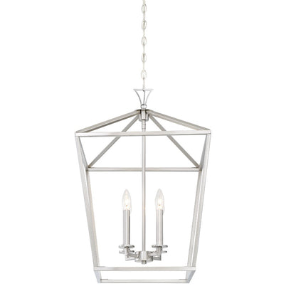 4 Light Pendant, Satin Nickel