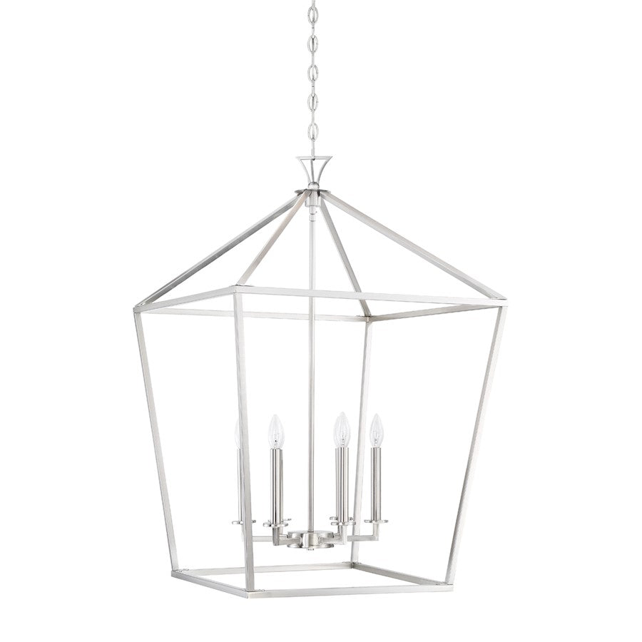 6 Light Pendant, Satin Nickel