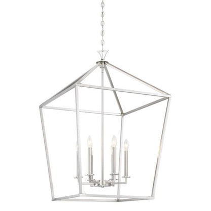 6 Light Pendant, Satin Nickel