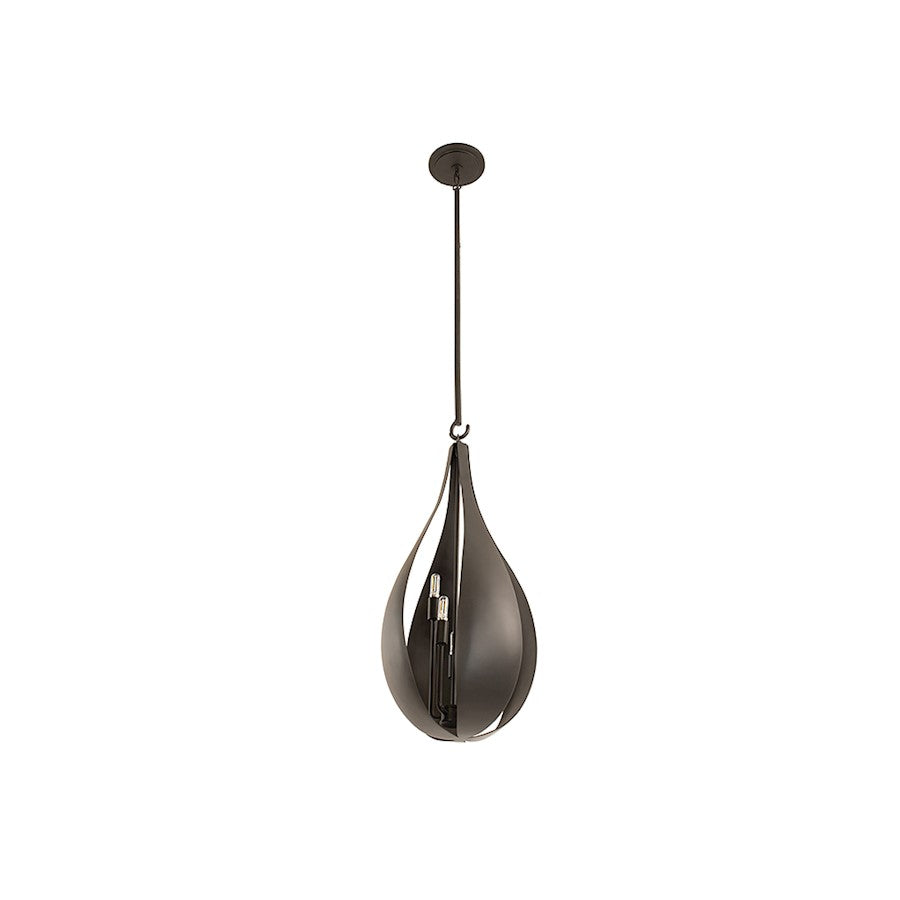 5 Light Pendant, Black Cashmere