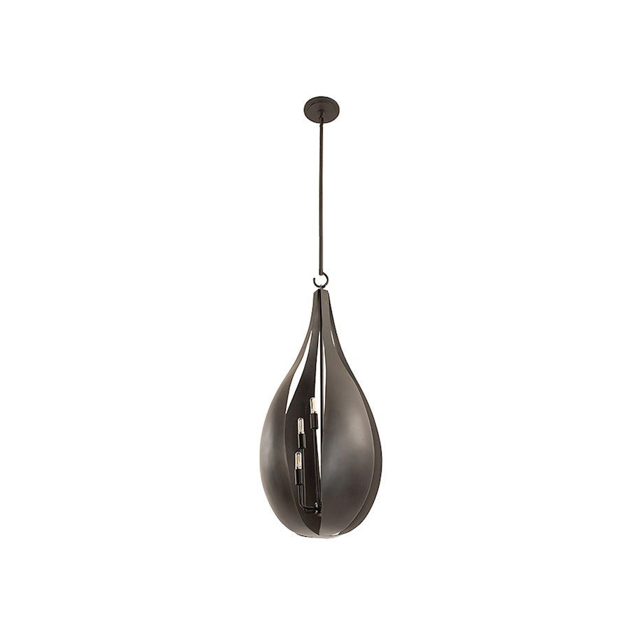 5 Light Pendant, Black Cashmere