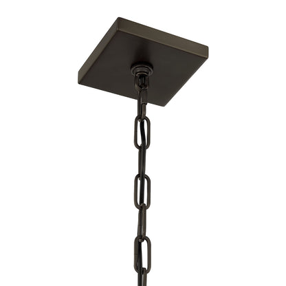 Savoy House Damen 17in 4-Light Pendant | Transitional Mediterranean Bronze Metal and Frosted Seeded Glass | Dining Room & Foyer | 17 | Model 3-4699-4-15