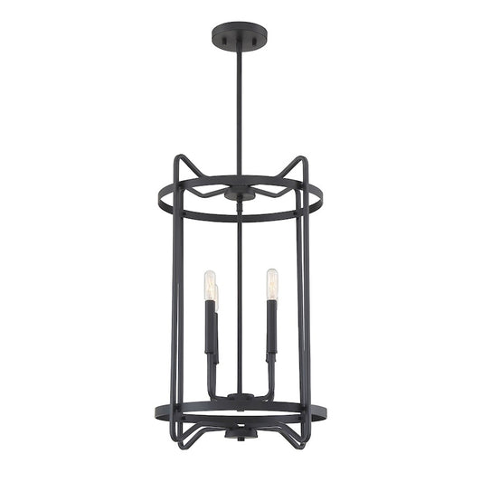 4 Light Pendant, Matte Black