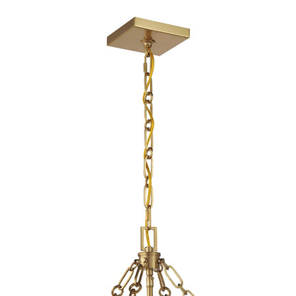 Savoy House Balfour 4 Light Pendant, Warm Brass/Clear Water