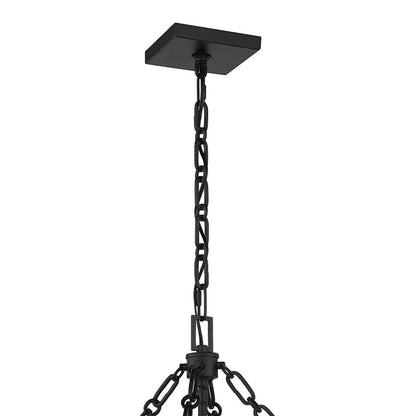 Savoy House Balfour 4 Light Pendant, Matte Black/Clear Water